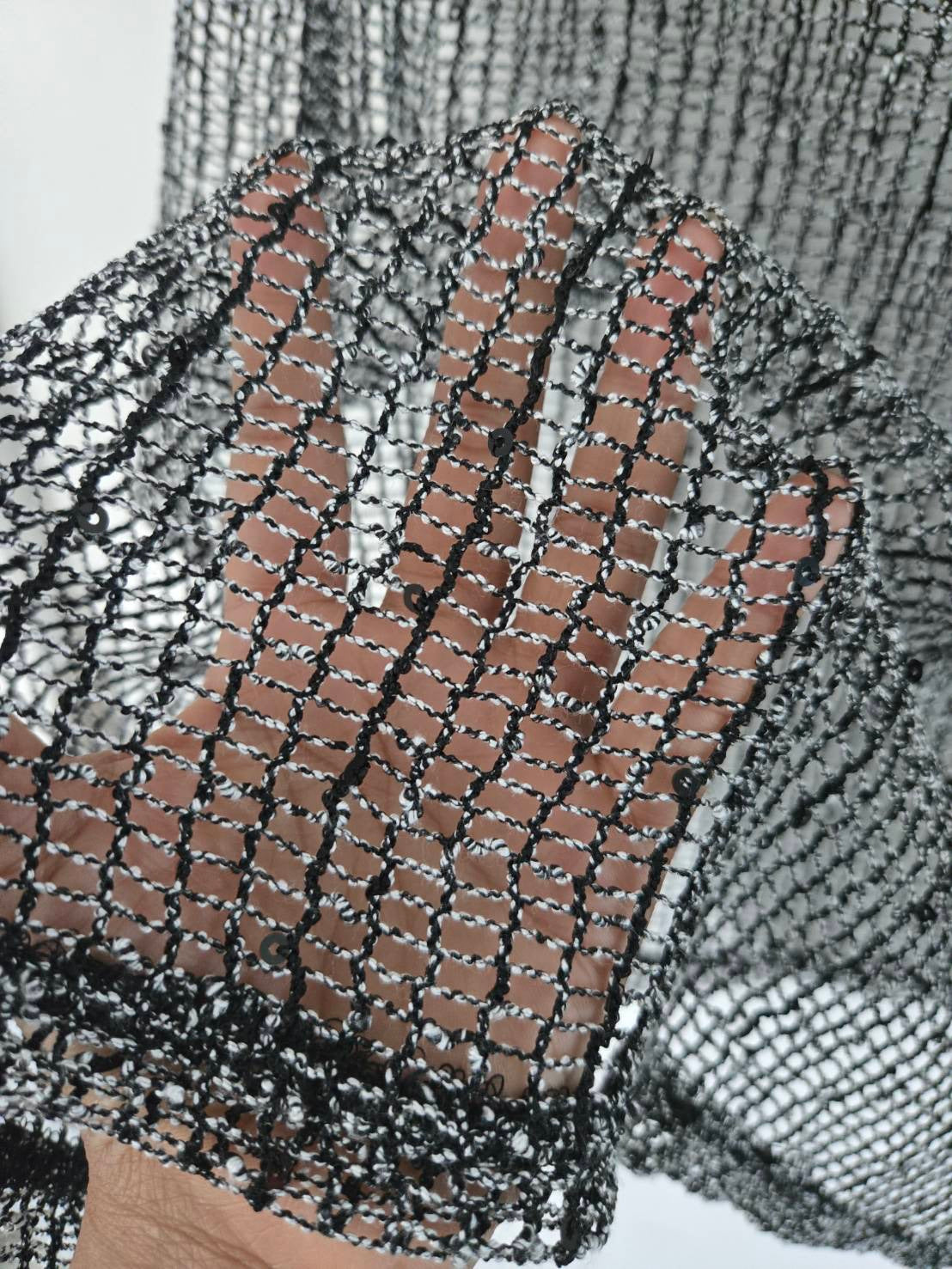 Black & Silver Metallic Open-Mesh Tank Top — Glossibeaut