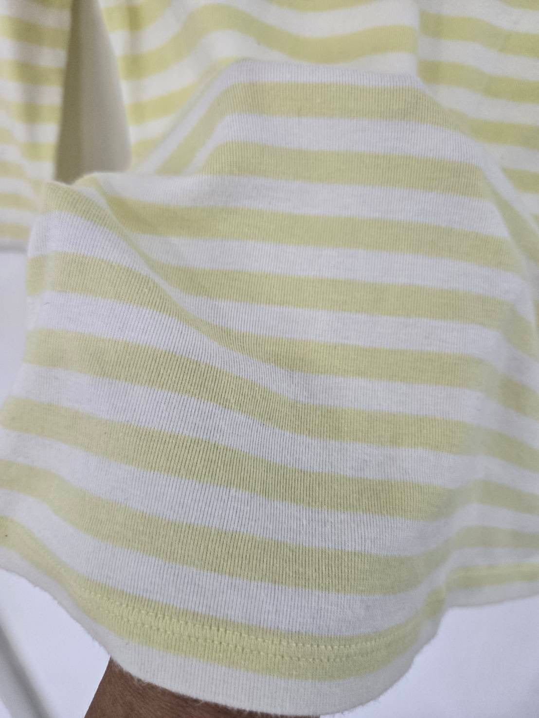 Yellow & White Horizontal Stripe Top — Lightweight Essential — Uniqlo