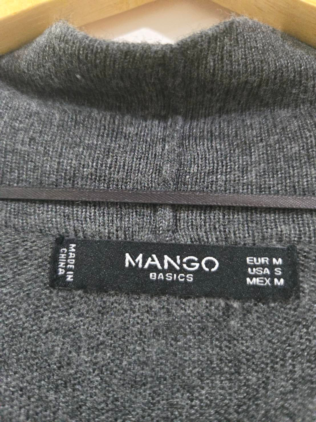 Open-Front Long Cardigan — Charcoal Grey — Mango Basics