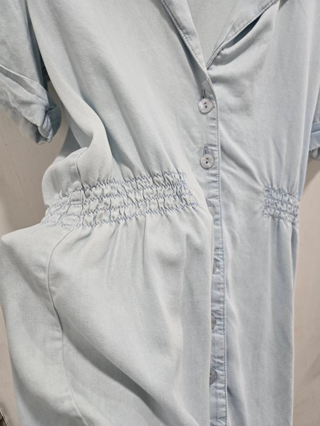 Zara Light Blue Washed Shirt Dress
