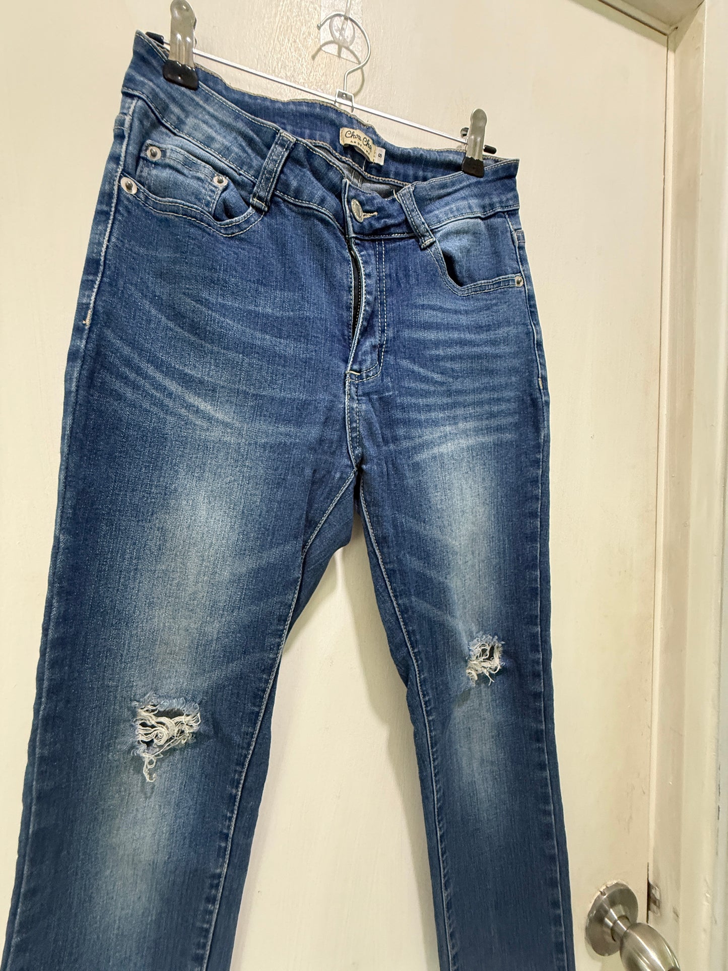 Chou Chou Angelina Medium Wash Ripped Skinny Jeans S