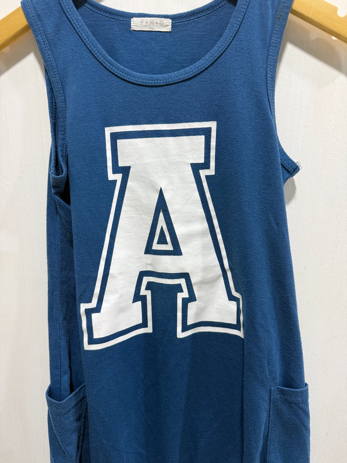 F*M*D Blue "A" Letter Sleeveless Top 140cm Child / S Women