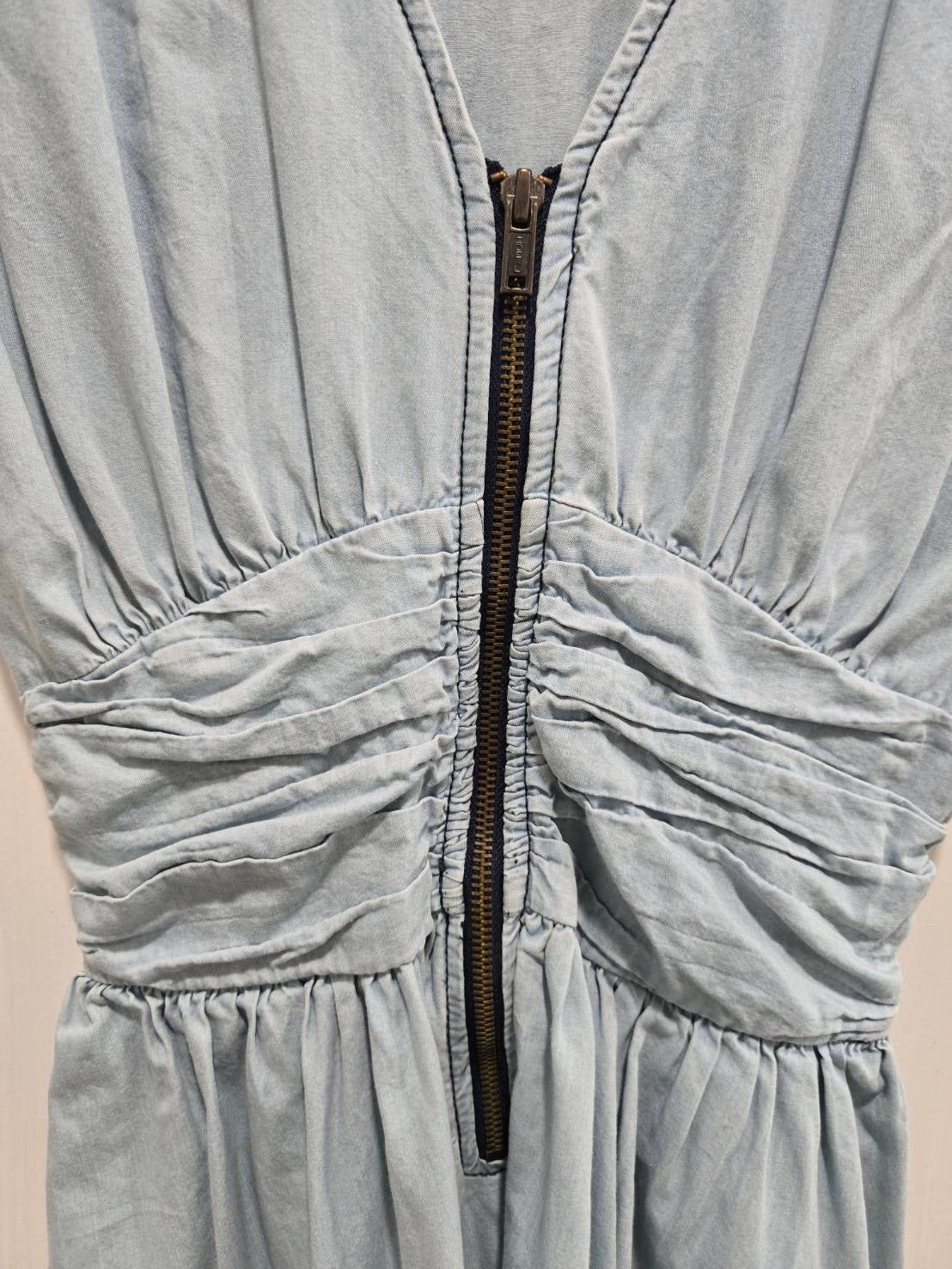 H&M Light-Wash Chambray Skater Dress
