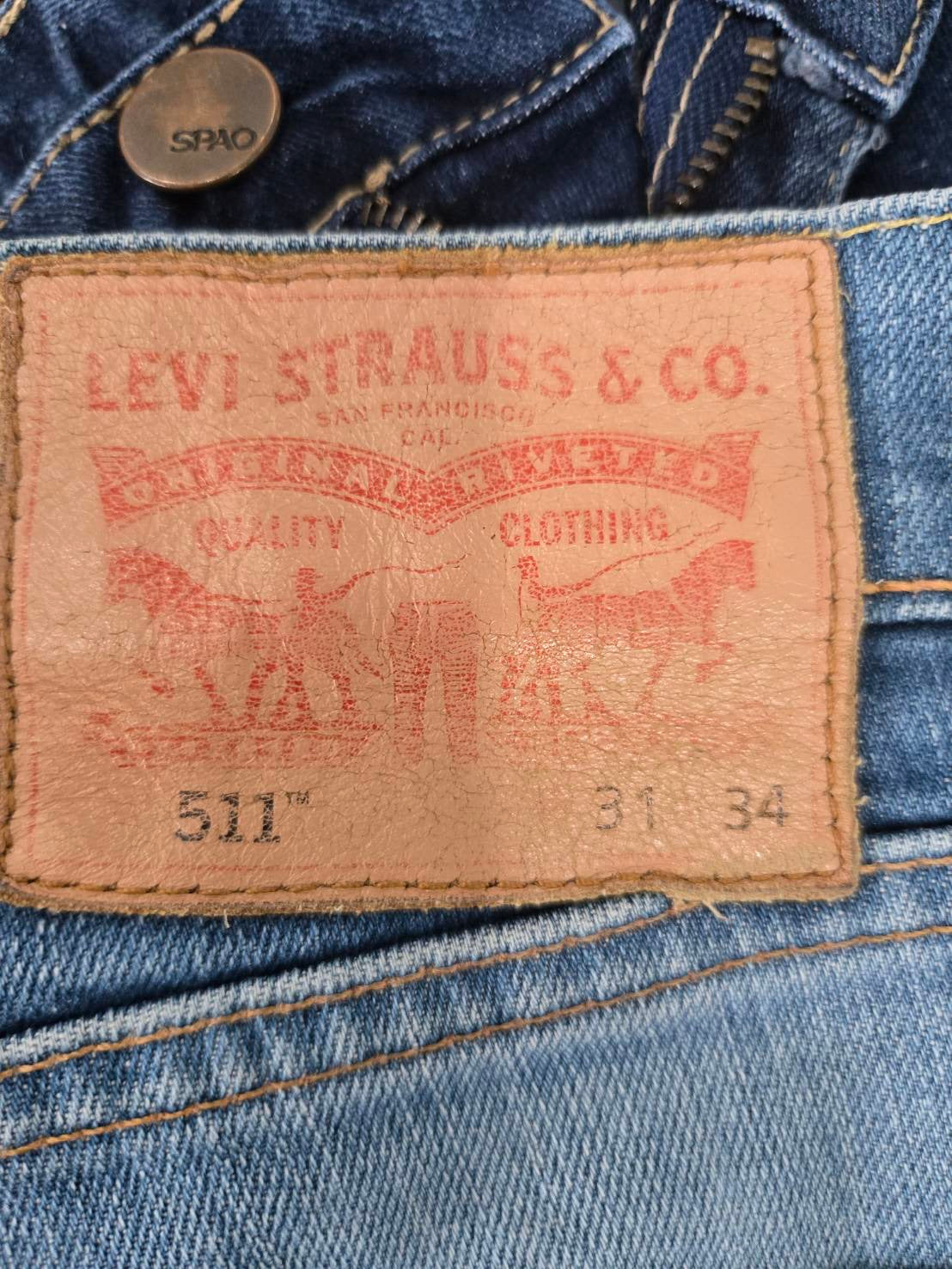 Levi's 511 Slim-Fit Light Wash Distressed Jeans 31x34