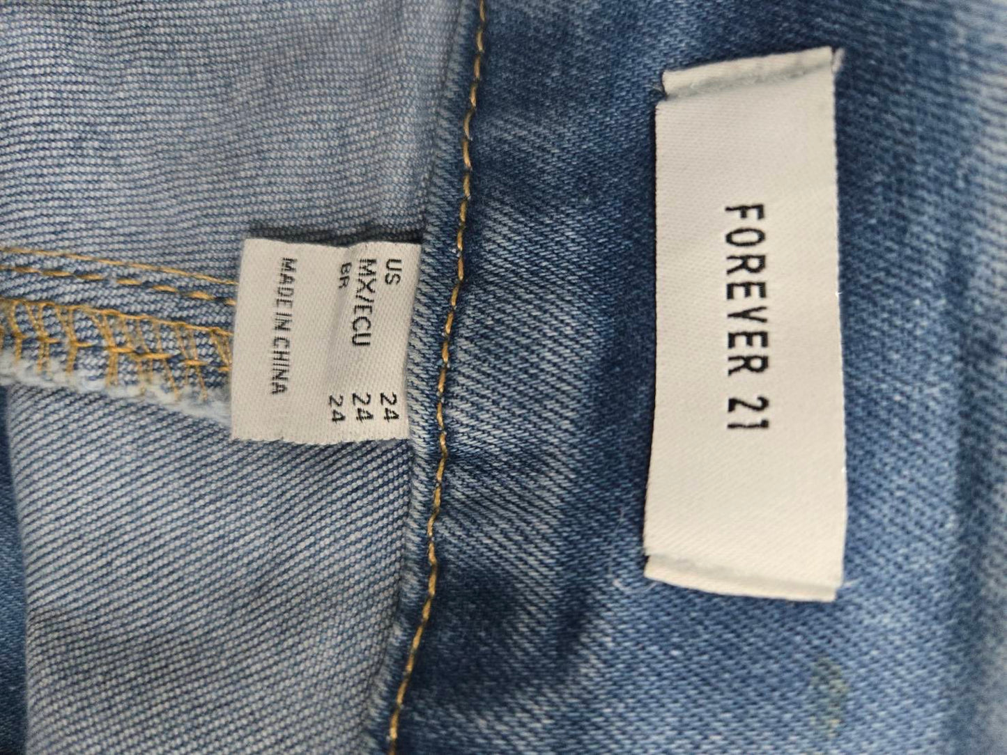 Forever 21 High-Waist Lace-Up Denim Jeans