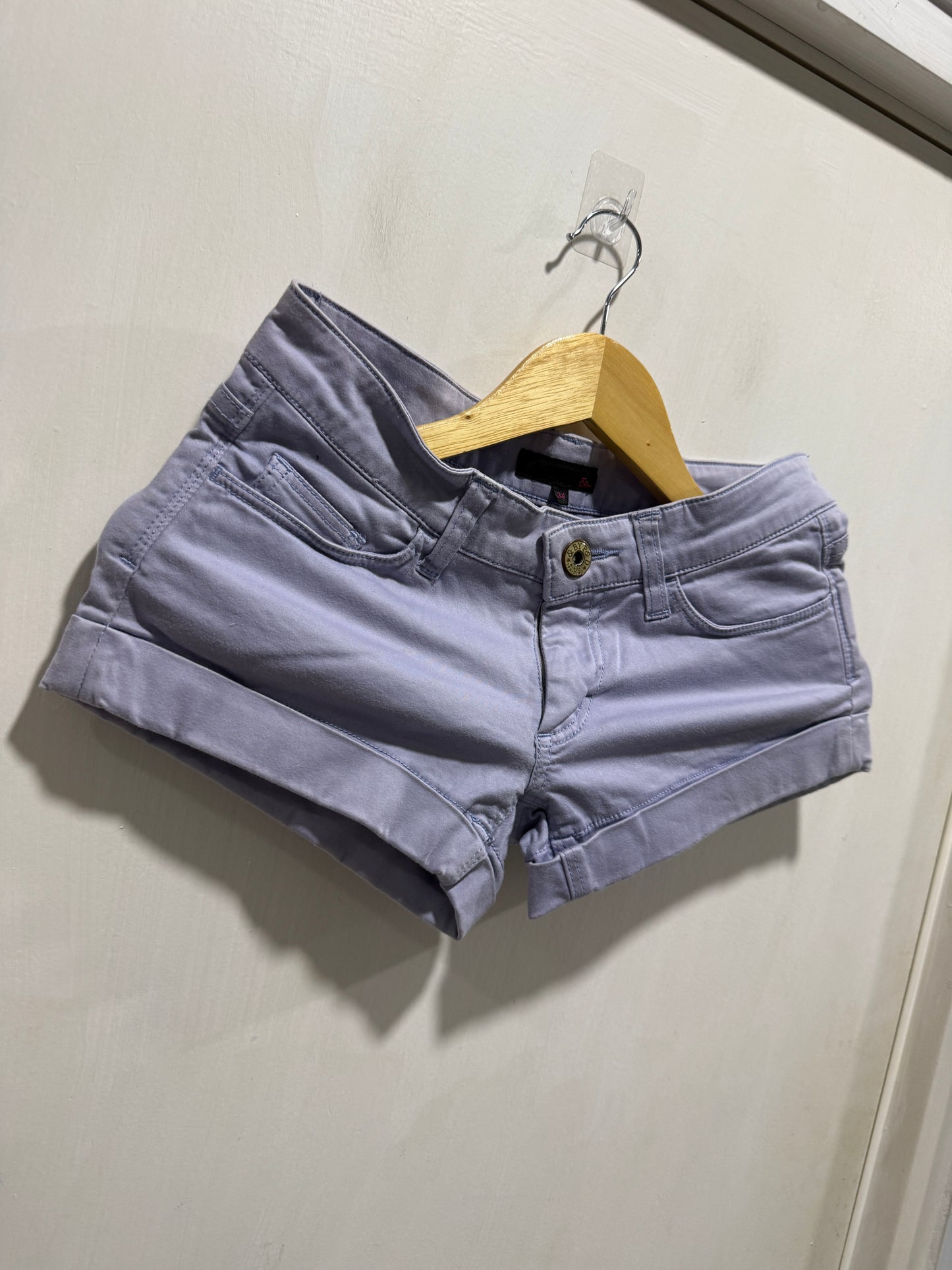 &ByP&D Purple Denim Rolled Cuff Shorts 34