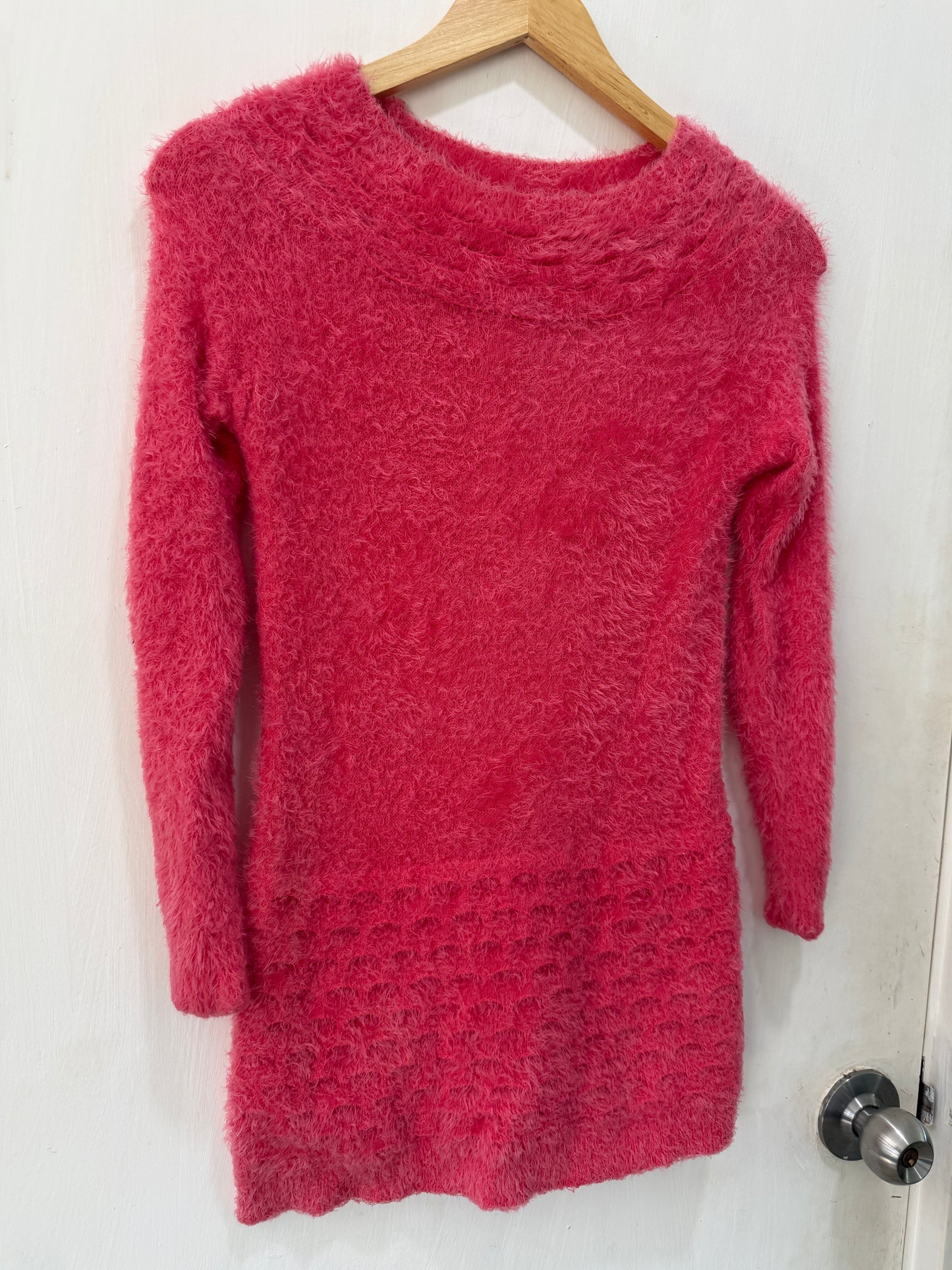 No Brand Pink Eyelash Knit Sweater Size S