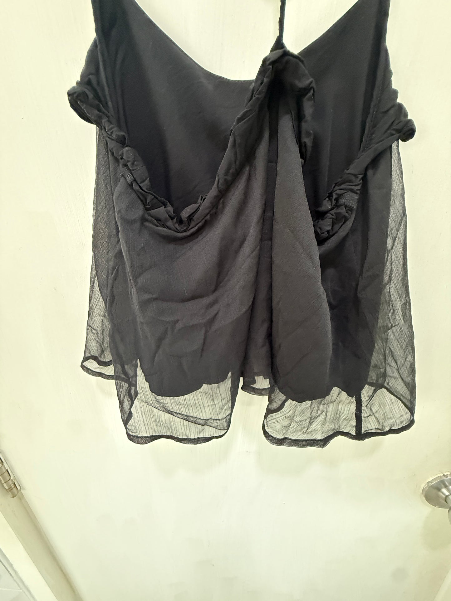 Freak's Store Black Racerback Ruffled Cami Top Size S
