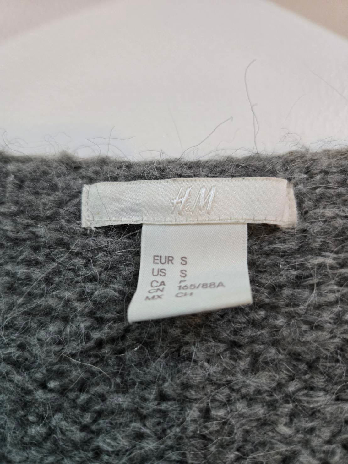 Oversized V-Neck Knit Sweater — Grey Marl — H&M