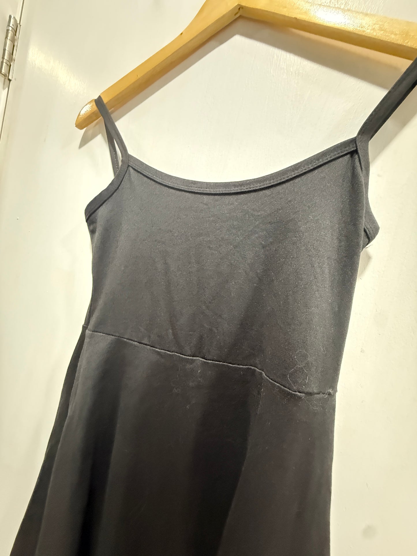 No Brand Black Spaghetti Strap Fit & Flare Mini Dress M