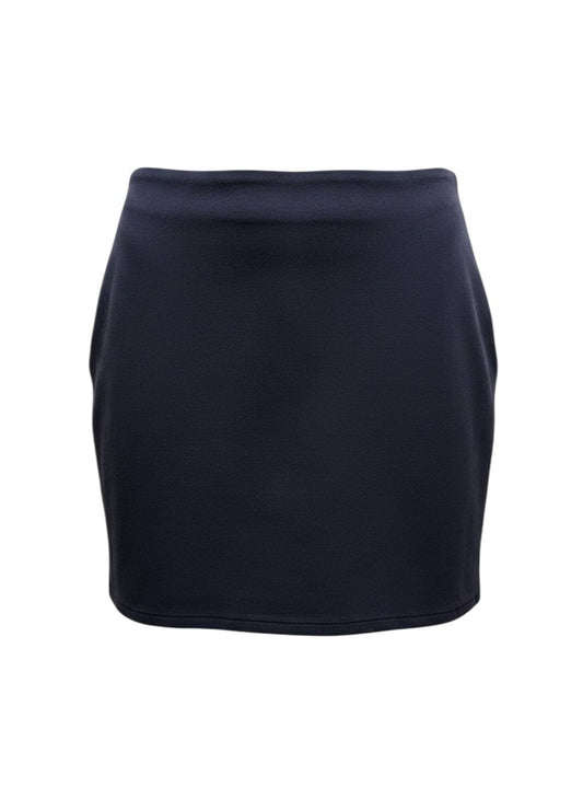 Navy Scalloped-Edge Mini Skirt — Delicate Feminine Detail — No Label
