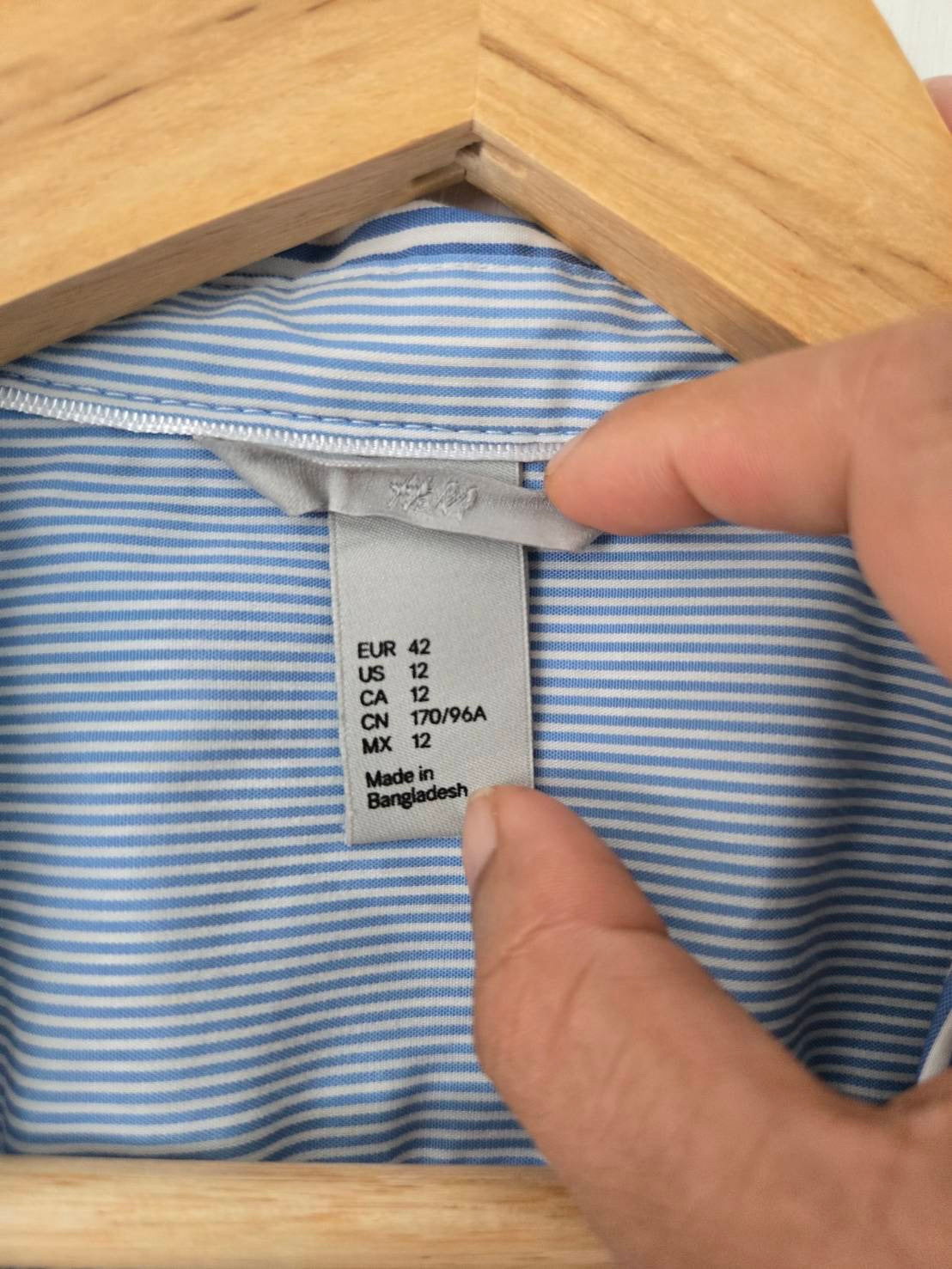 Blue & White Pinstripe Button-Up Shirt — H&M
