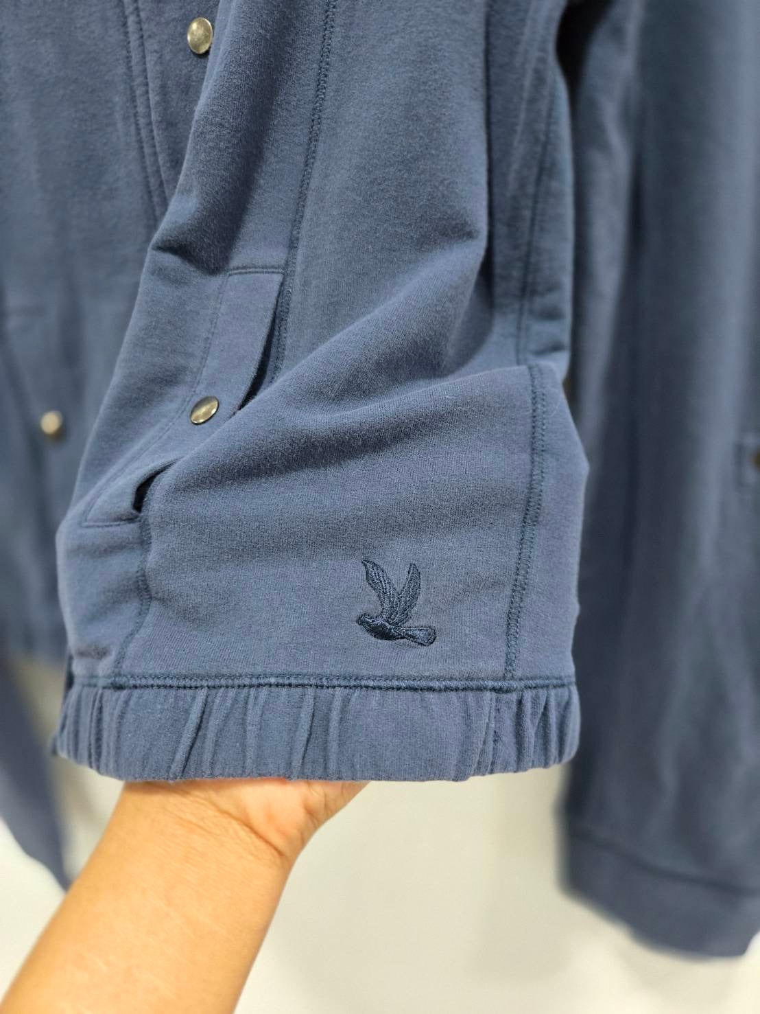 CC Double O Blue Ruffled Neckline Jacket