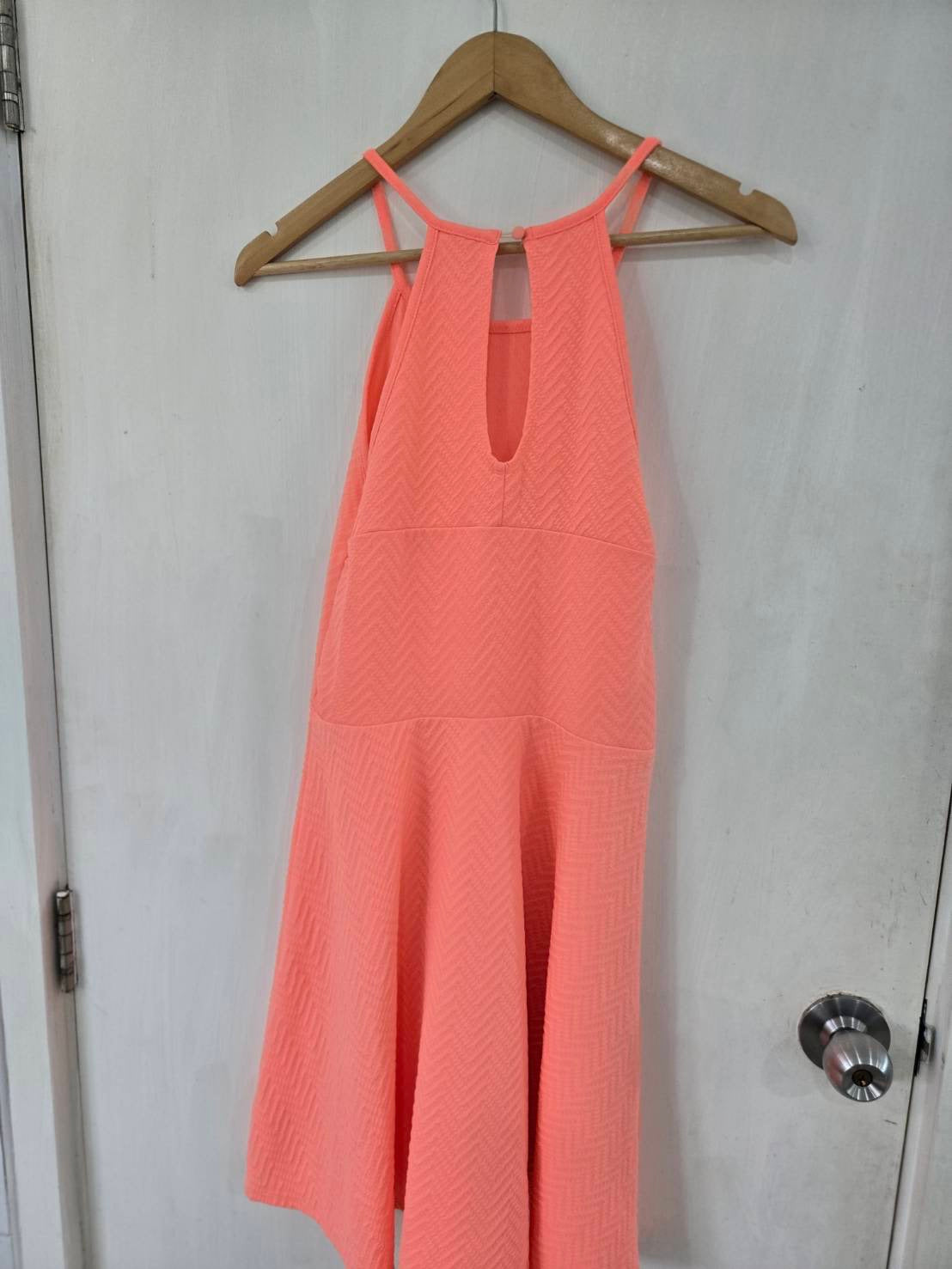 Neon Orange Halter Dress — Chevron Texture — Mossimo Supply Co.