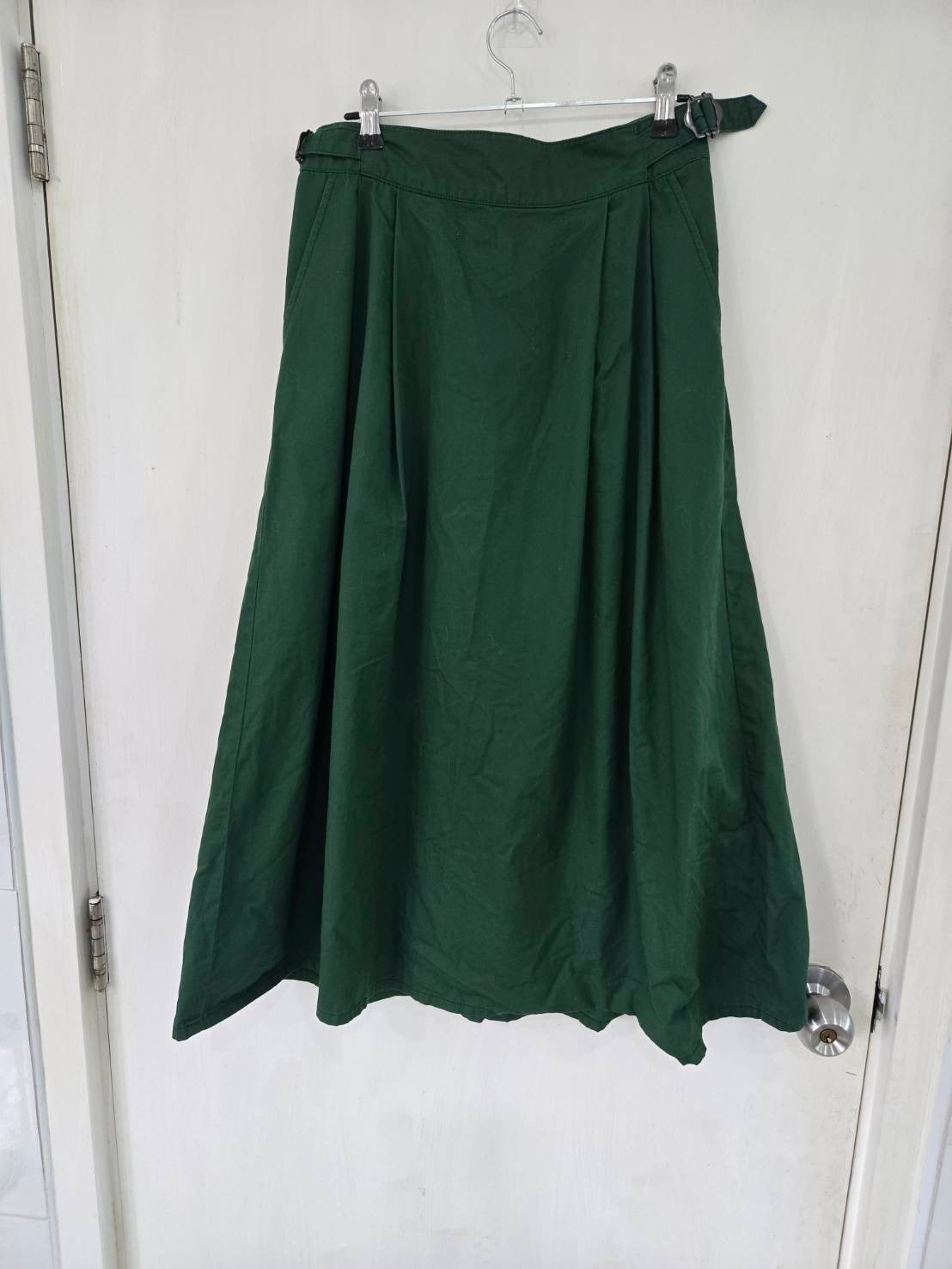 Lepsim Lowrys Farm Pleated Skirt — Forest Green — Size S