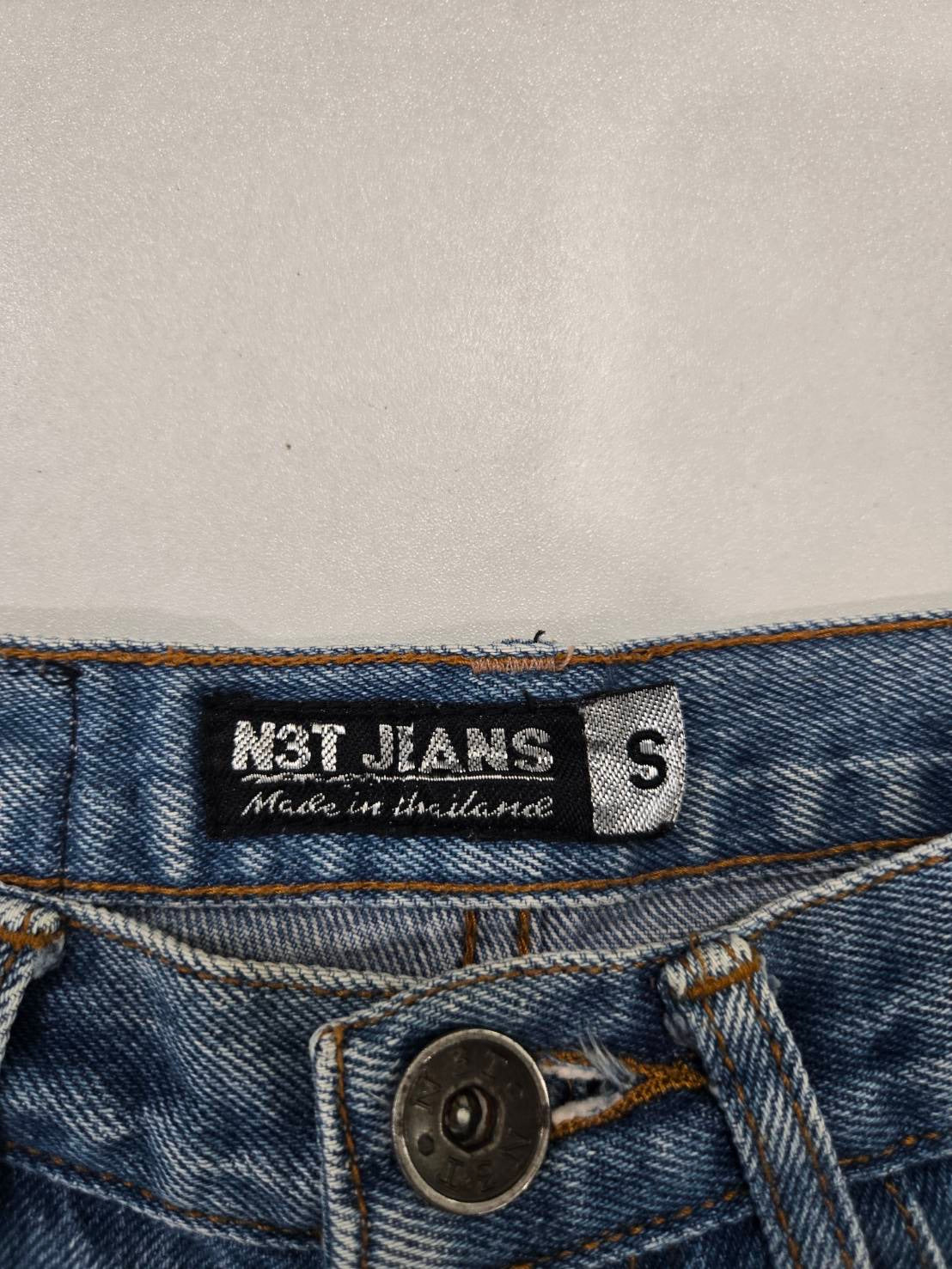 Distressed Denim Shorts — Ripped Frayed Hem — N3T Jeans
