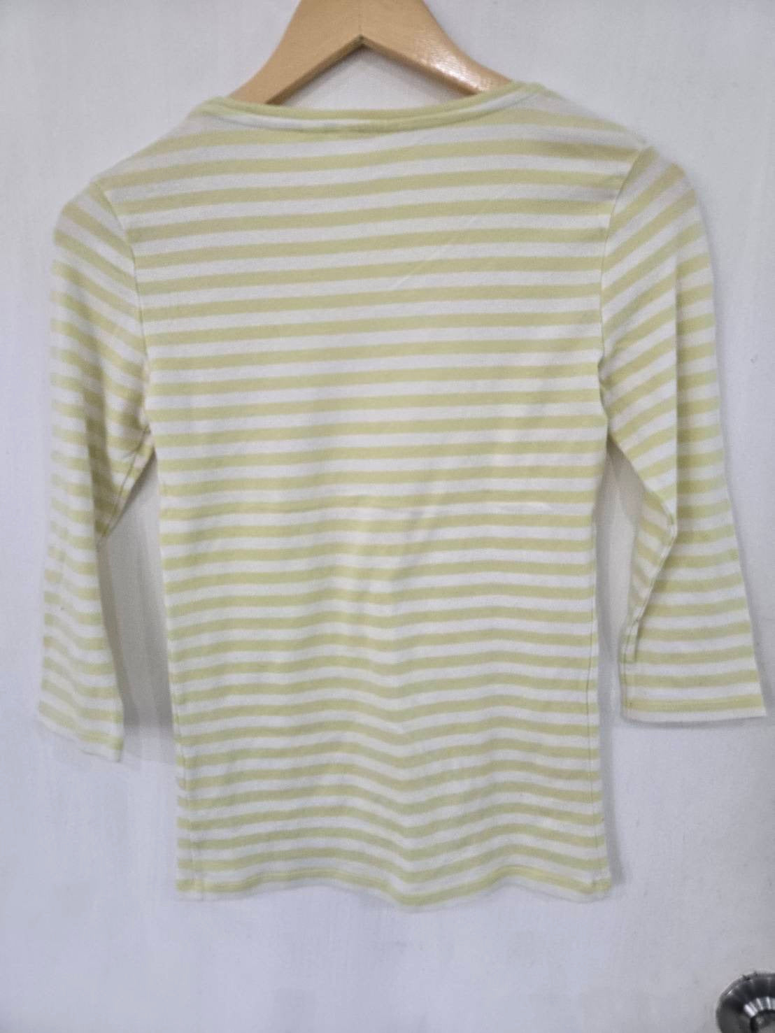 Yellow & White Horizontal Stripe Top — Lightweight Essential — Uniqlo