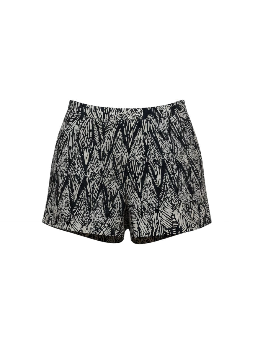 Forever 21 Black & White Abstract Pattern High-Waisted Shorts XS