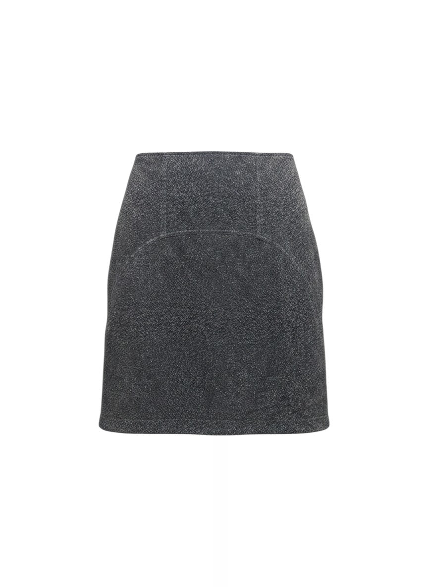 Snidel Charcoal Speckled Wool-Blend Mini Skirt