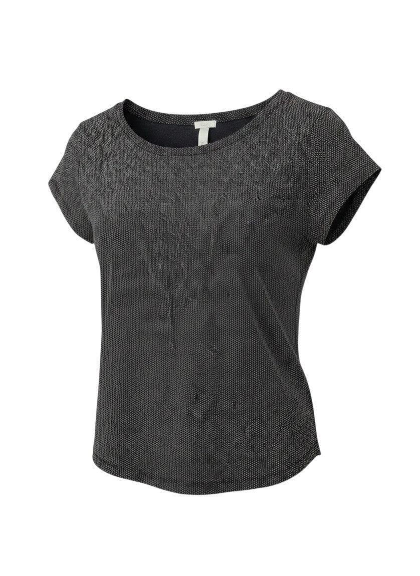 H&M Black Micro-Polka Dot Short-Sleeve Top EUR S/P