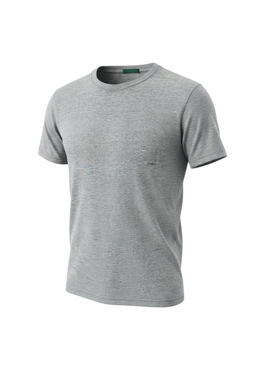 Grey Melange Round-Neck T-Shirt — Keeprun