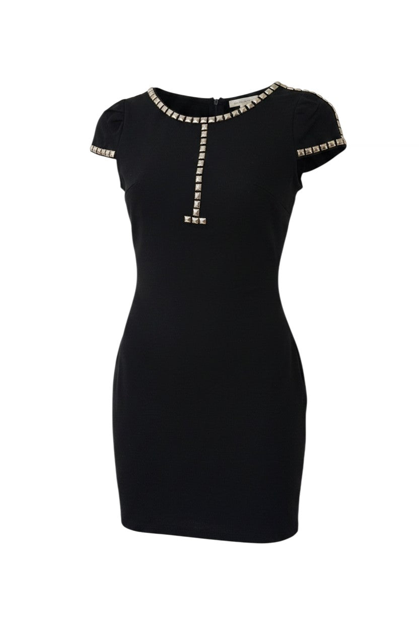 Black Crystal Chain Mini Dress — Viva La Gloria