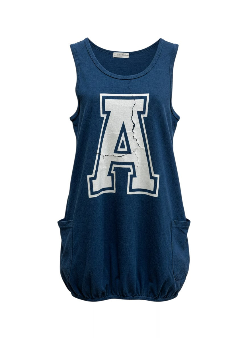 F*M*D Blue "A" Letter Sleeveless Top 140cm Child / S Women