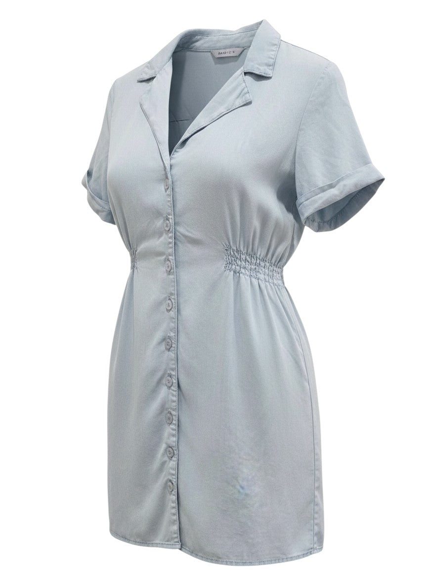 Zara Light Blue Washed Shirt Dress