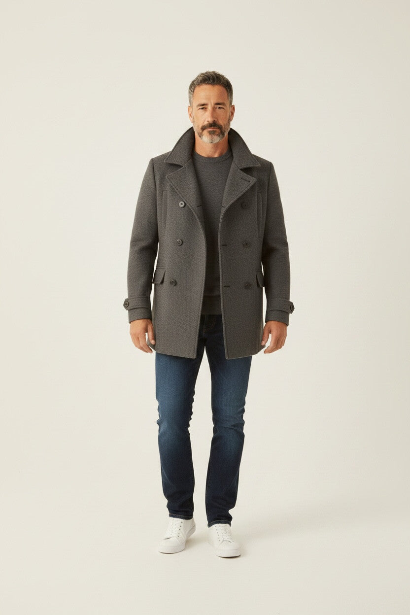 Men's Double-Breasted Wool Coat — H&M