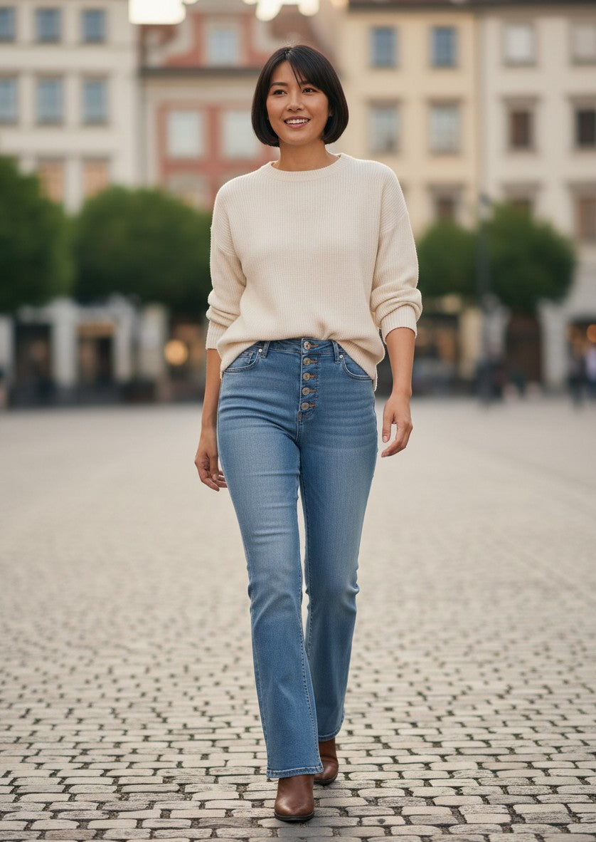 Zara Light Wash Flared Jeans EUR 40