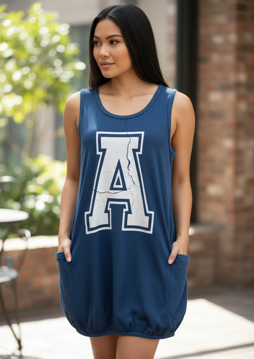 F*M*D Blue "A" Letter Sleeveless Top 140cm Child / S Women