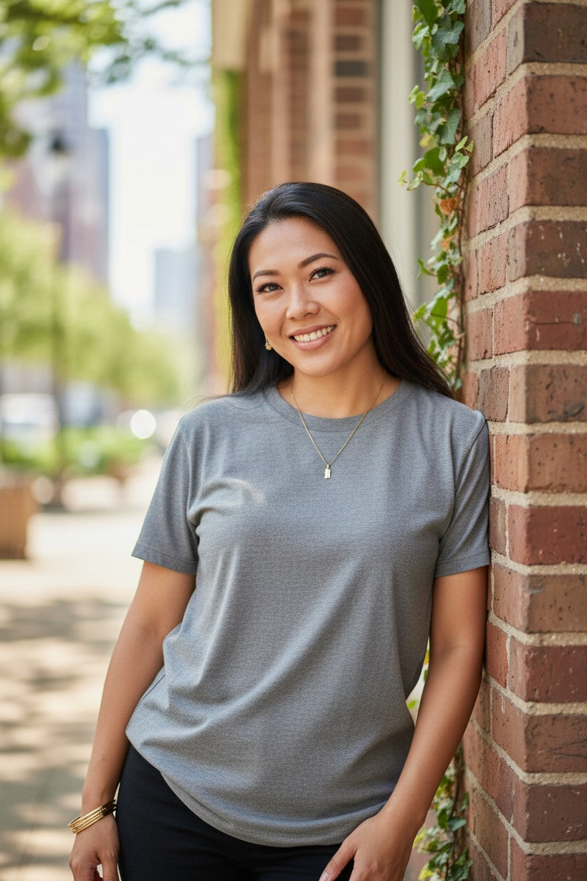 Grey Melange Round-Neck T-Shirt — Keeprun