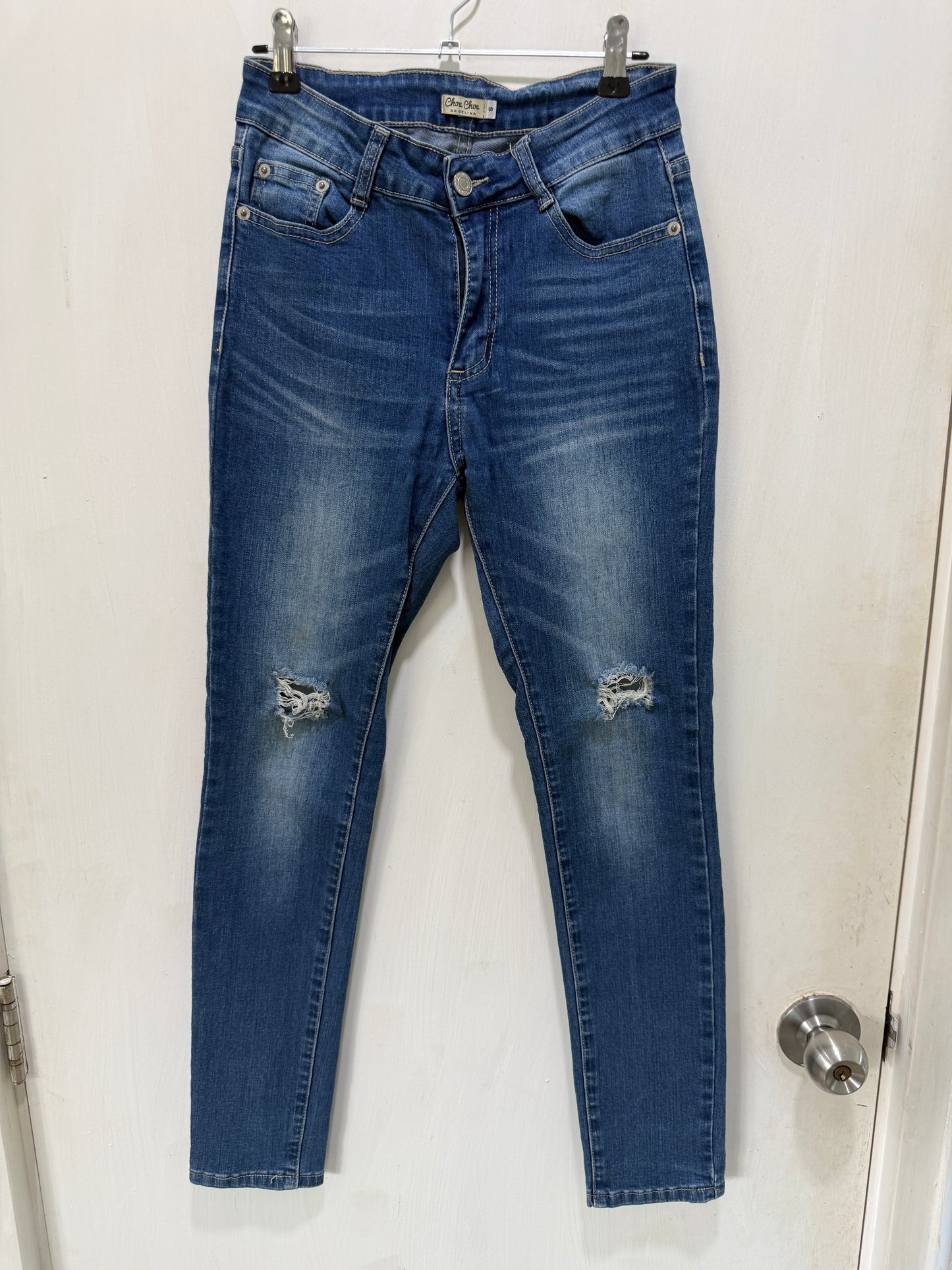 Chou Chou Angelina Medium Wash Ripped Skinny Jeans S
