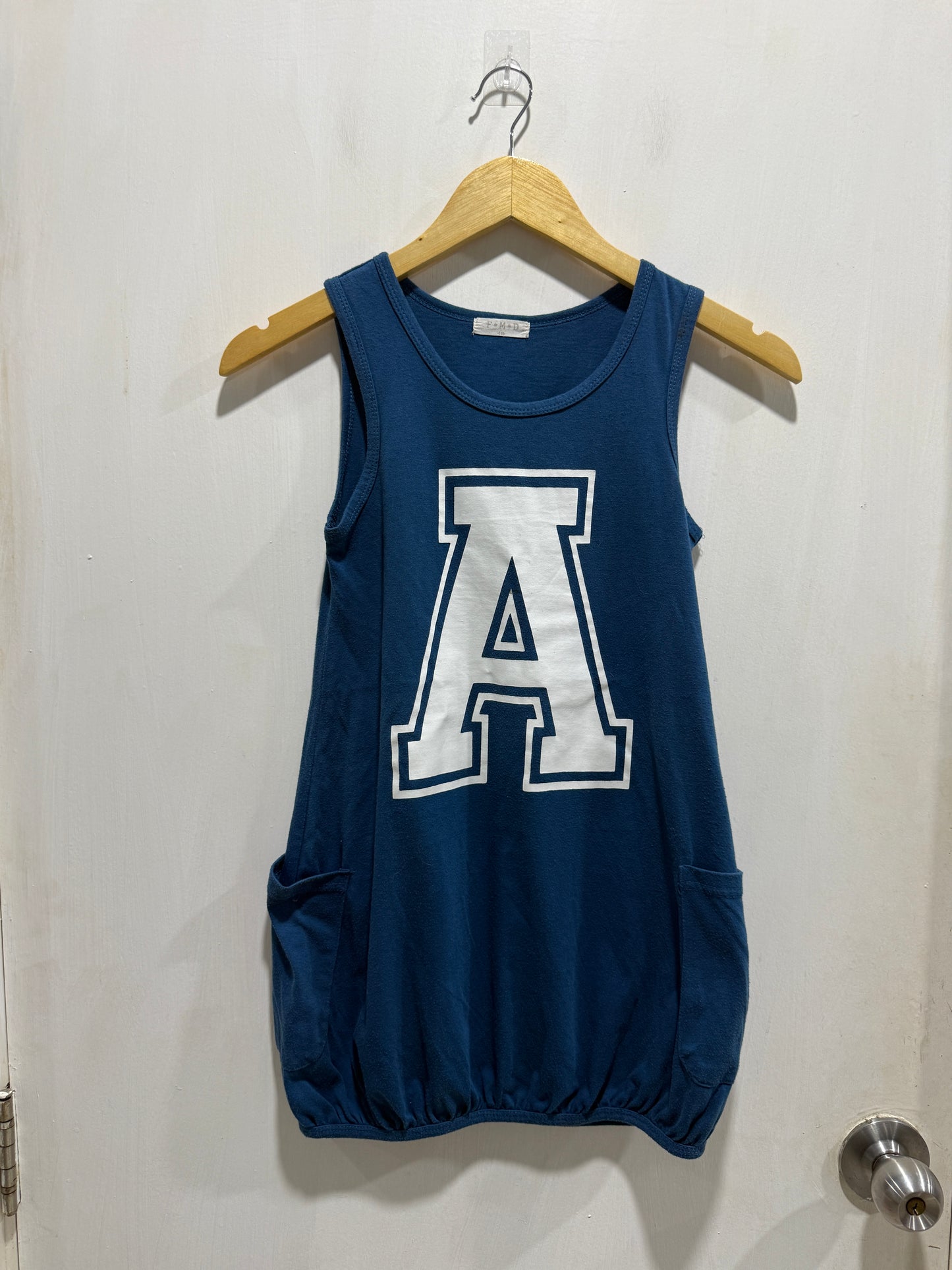 F*M*D Blue "A" Letter Sleeveless Top 140cm Child / S Women