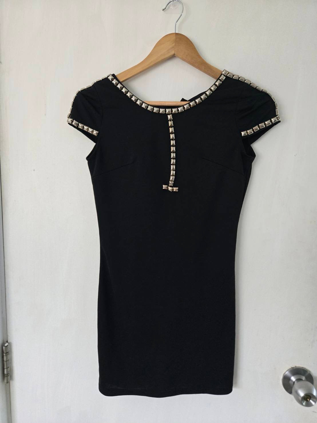 Black Crystal Chain Mini Dress — Viva La Gloria