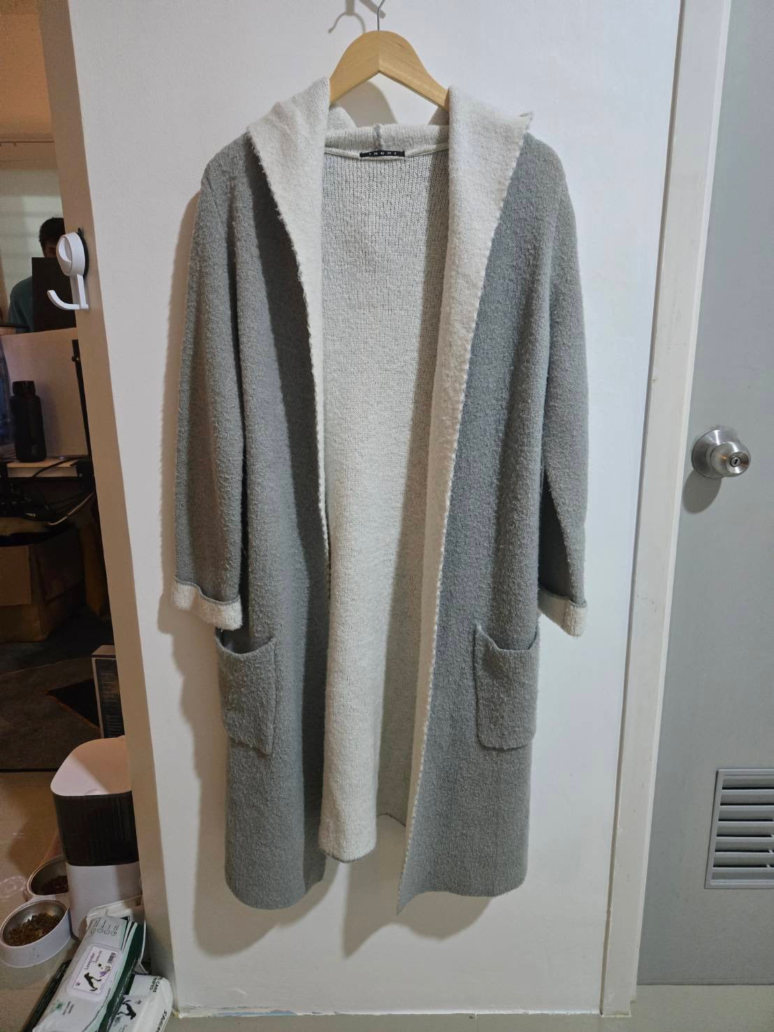 Stretch Double-Faced Hooded Cardigan Coat — INGNI