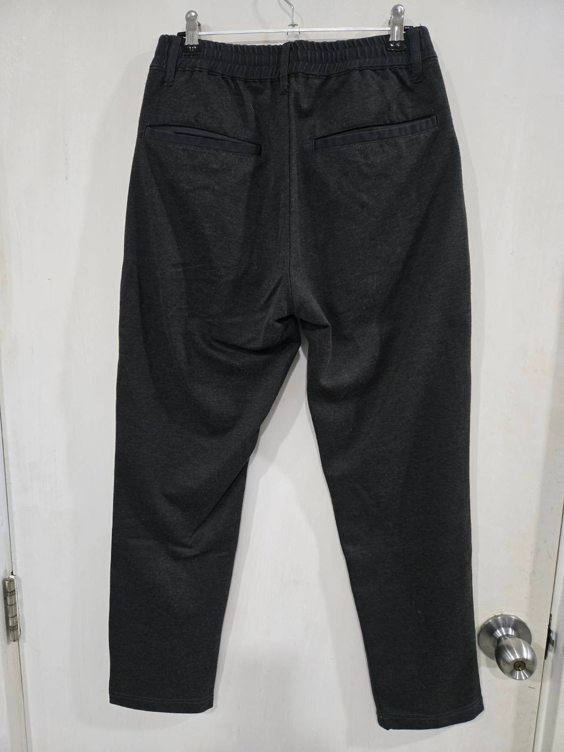 Charcoal Grey Drawstring Trousers — Tailored Cropped Fit — No Brand