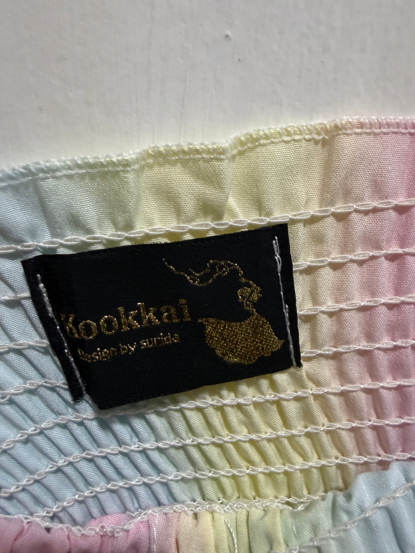 Kookai Rainbow Pastel Tiered Smocked Maxi Dress M