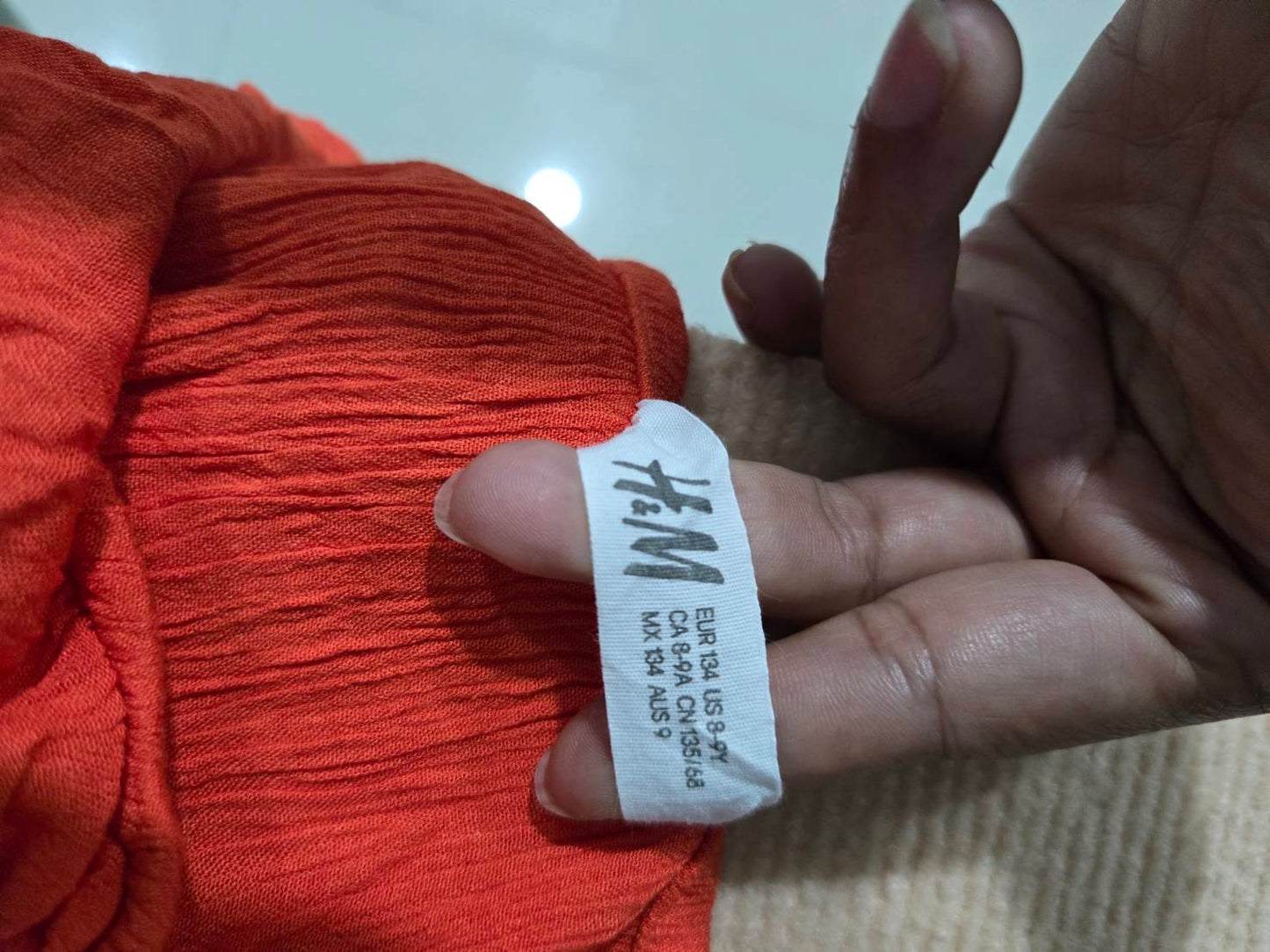H&M Orange Ruffled Off-Shoulder Romper