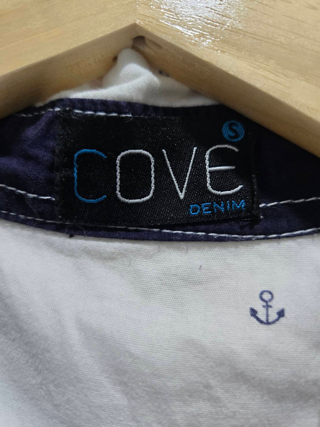 COVE White Anchor Print Oxford Shirt