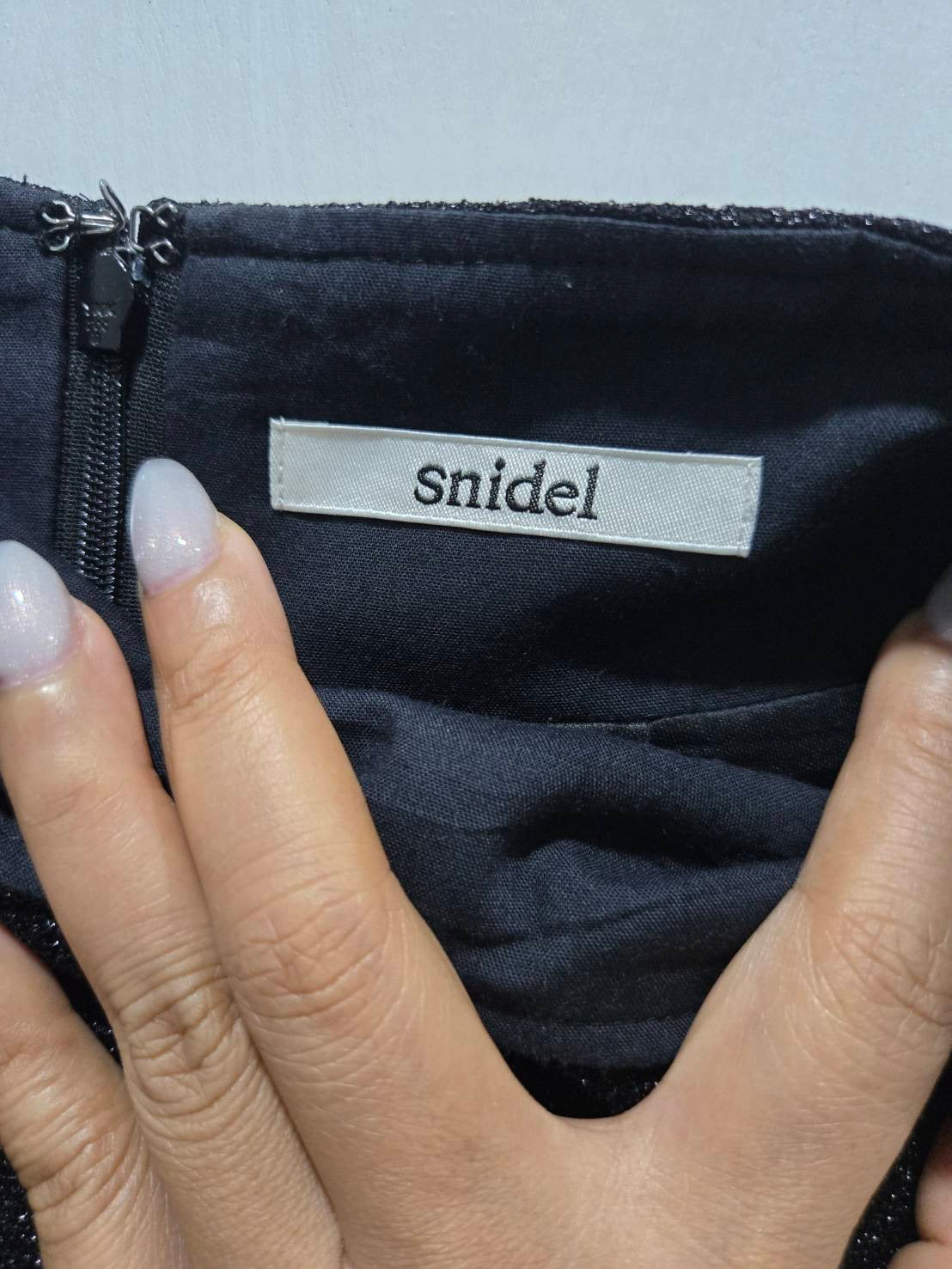 Snidel Charcoal Speckled Wool-Blend Mini Skirt