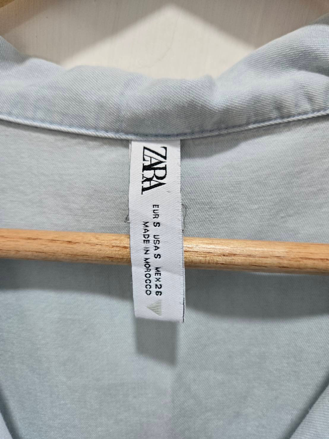 Zara Light Blue Washed Shirt Dress