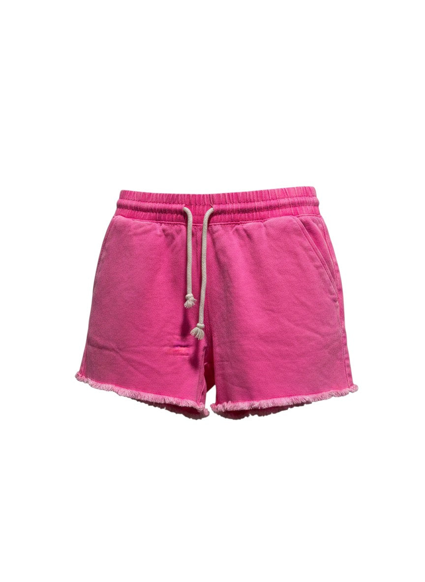 No Boundaries Bright Pink Frayed Hem Shorts S