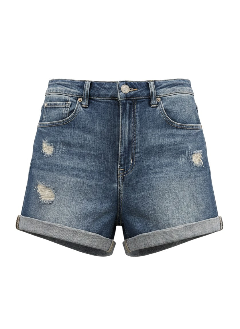 Backs Blue Distressed Denim Shorts Size F