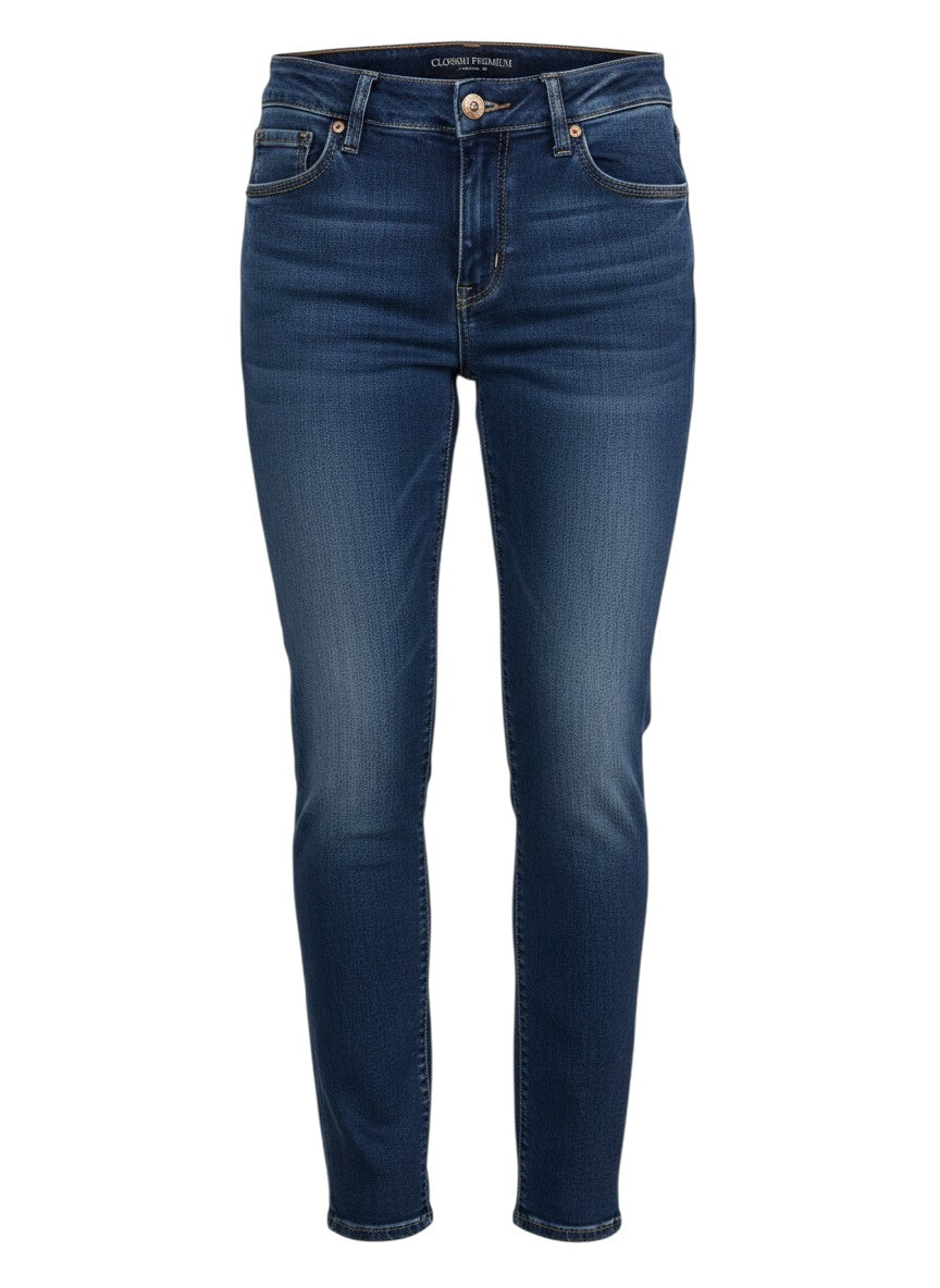 Blue Slimming Straight Jeans — Classic Five-Pocket — Closshi Premium