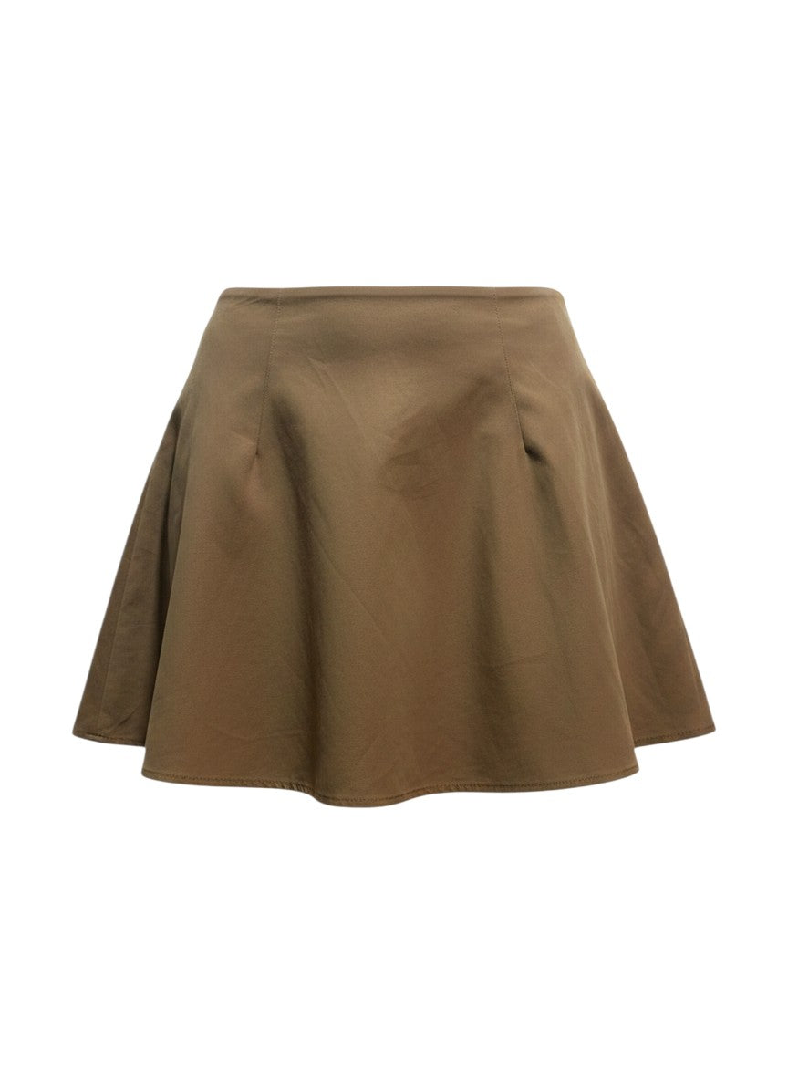 Shein Brown Pleated Mini Skirt L