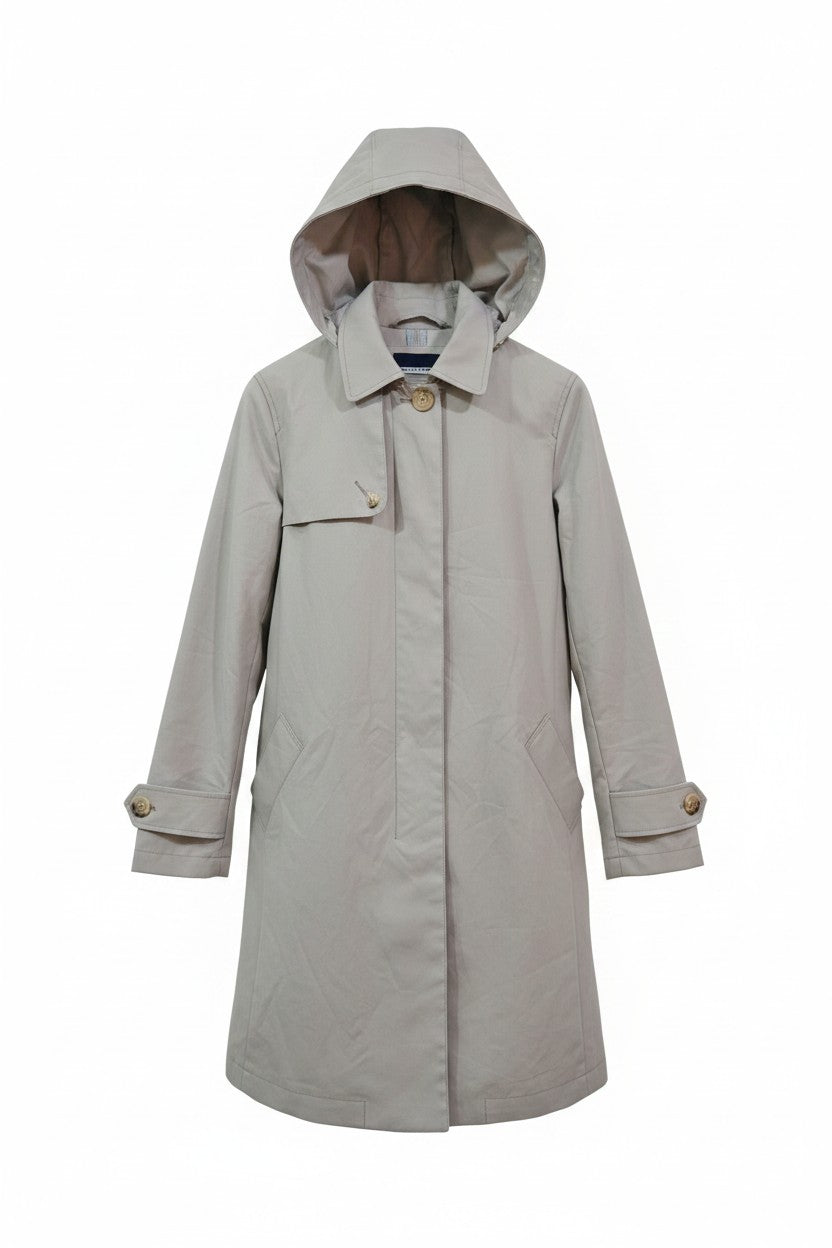 Hooded Trench Coat — Beige/Stone — Simplicité × Pantone