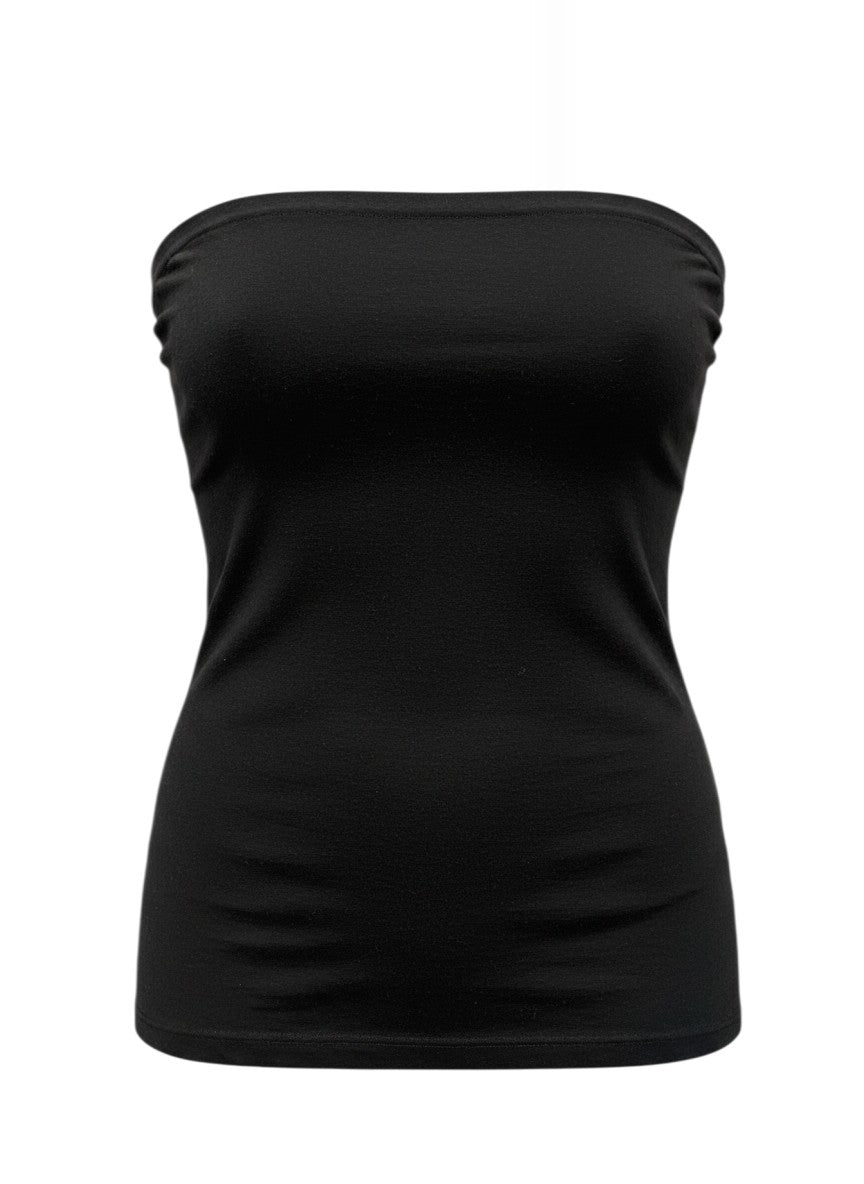 Alma Black Ribbed Tube Top M