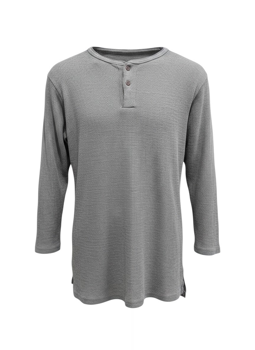 UNFIT Grey Waffle Knit Henley Shirt