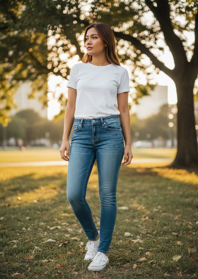 Sly Jeans Medium Wash Low-Rise Skinny Jeans 25